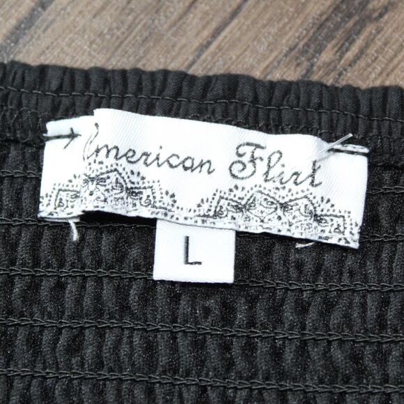 American Flirt Cropped Corset Top Ruffle Sleeve Whimsy Goth Cottagecore Romantic - Picture 3 of 9